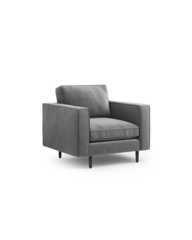 Fauteuil 1 place en velours gris clair