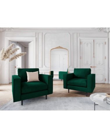 Fauteuil 1 place en velours vert bouteille