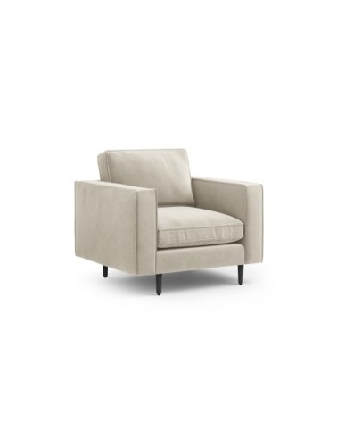 Fauteuil 1 place en velours beige