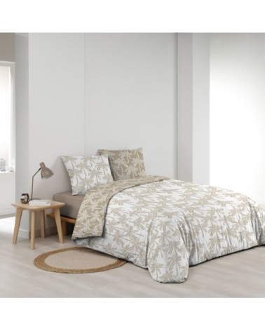 Parure de lit oliana coton beige 240x220 cm