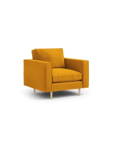 Fauteuil 1 place en tissu structuré jaune