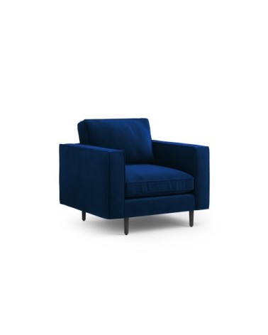 Fauteuil 1 place en velours bleu roi