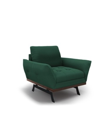 Fauteuil 1 place en tissu structuré vert