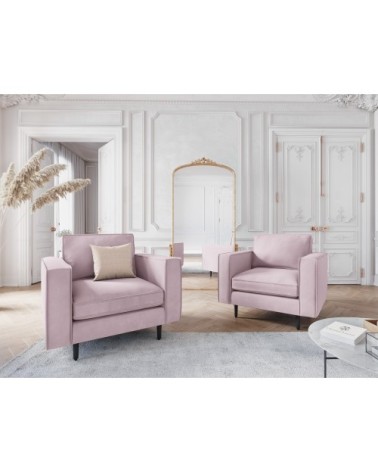 Fauteuil 1 place en velours lavande