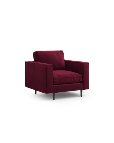 Fauteuil 1 place en velours rouge foncé