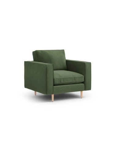 Fauteuil 1 place en tissu structuré vert