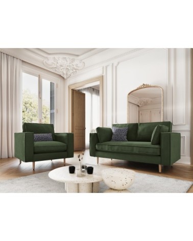 Fauteuil 1 place en tissu structuré vert