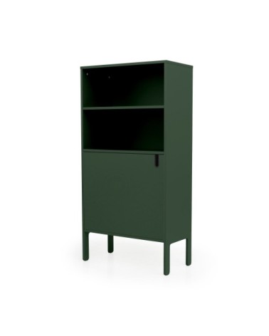 Buffet haut en bois 1 porte H152cm vert kaki