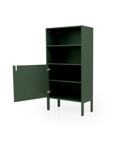 Buffet haut en bois 1 porte H152cm vert kaki