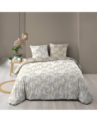 Parure de lit oliana coton beige 240x220 cm