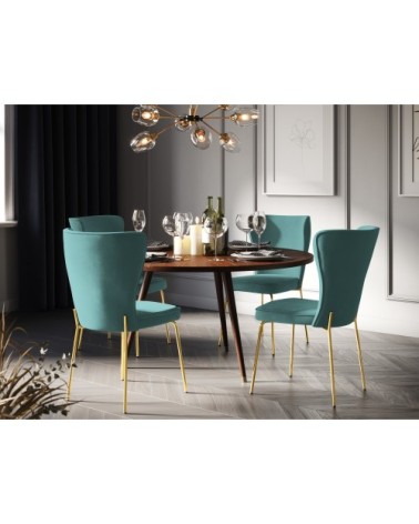 Set de 2 chaises 1 place en velours pétrole