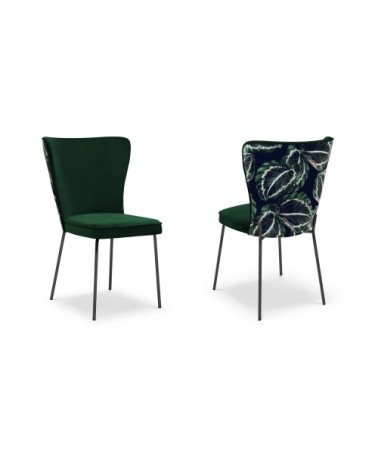 Ensemble de 2 chaises 1 place en velours vert bouteille