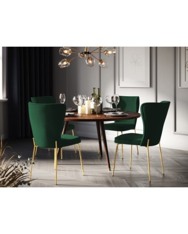 Set de 2 chaises 1 place en velours vert bouteille