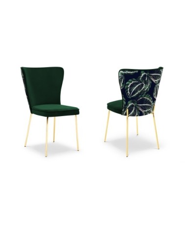 Ensemble de 2 chaises 1 place en velours vert bouteille