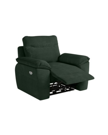 Fauteuil de relaxation électrique en velours côtelé vert foncé