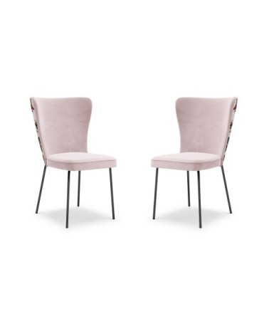 Ensemble de 2 chaises 1 place en velours lavande