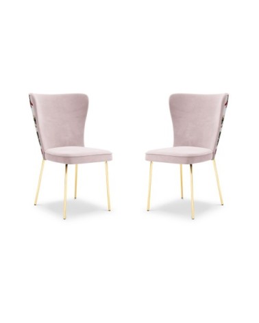 Ensemble de 2 chaises 1 place en velours lavande
