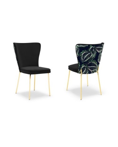 Ensemble de 2 chaises 1 place en velours noir