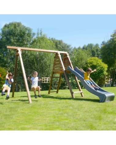 Balançoire objectif nature 3 agrès et toboggan
