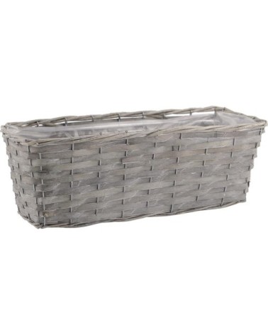 Jardinière en osier gris clair 30 cm