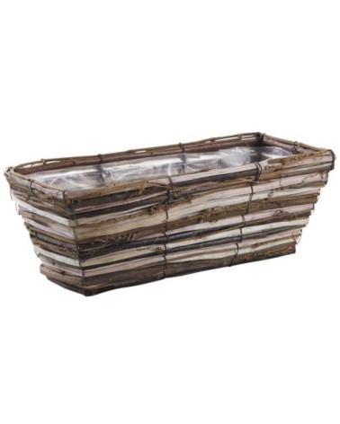 Jardinière osier et bois 40cm