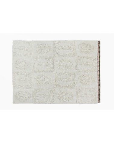 Tapis lavable en laine beige 170x240