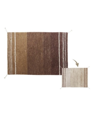 Tapis lavable en coton marron 120x160