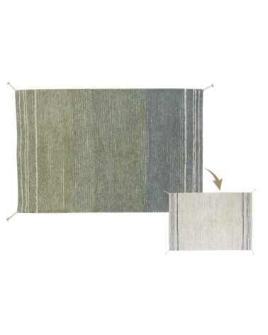 Tapis lavable en coton bleu 170x240