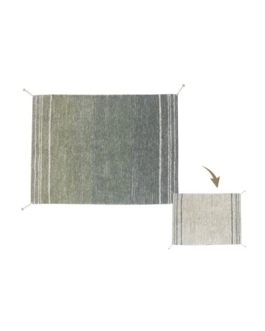 Tapis lavable en coton bleu 120x160