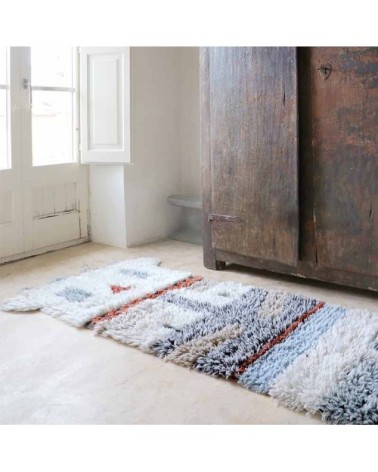 Tapis lavable en laine 90x240 multicolore