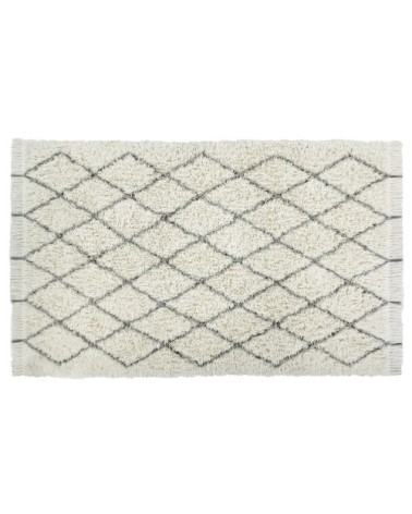 Tapis lavable en laine blanc 200x300