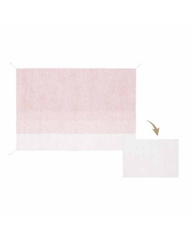 Tapis lavable en coton rose 120x160