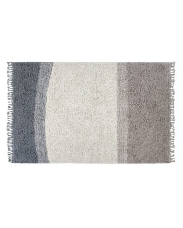 Tapis lavable en laine bleu 140x200