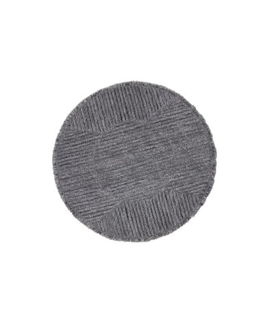 Tapis lavable en laine gris Ø160