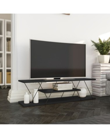 Meuble TV de style industriel anthracite