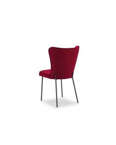 Ensemble de 2 chaises 1 place en velours rouge