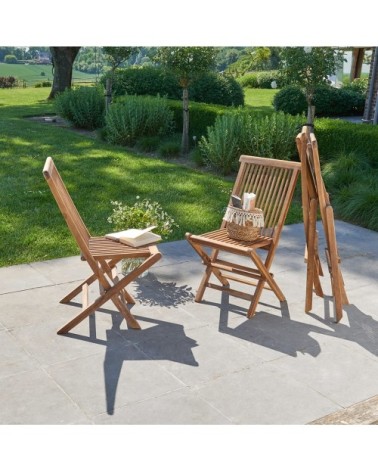 4 chaises de jardin en teck huilé massif pliantes