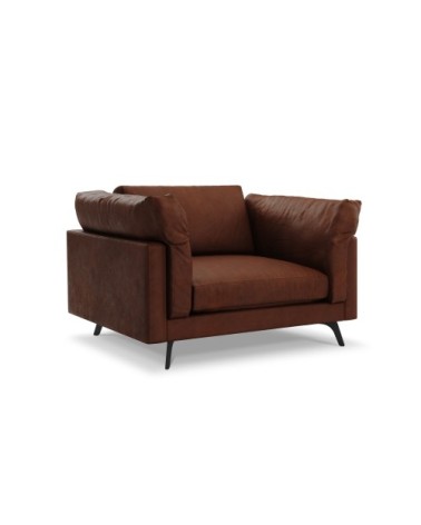 Fauteuil 1 place XL en cuir cuir cognac