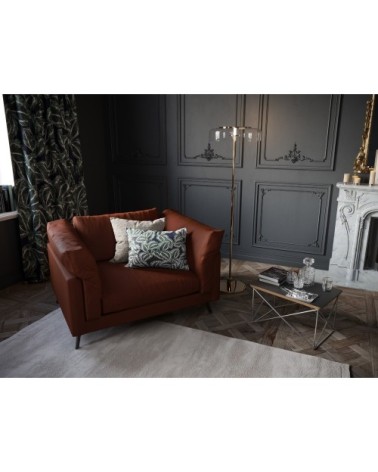 Fauteuil 1 place XL en cuir cuir cognac