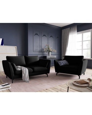 Fauteuil 1 place XL en velours noir