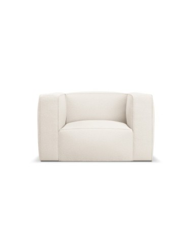 Fauteuil 1 place XL en tissu structuré beige