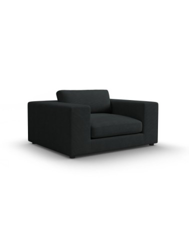Fauteuil 1 place XL en tissu structuré noir