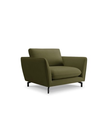Fauteuil 1 place XL en velours vert