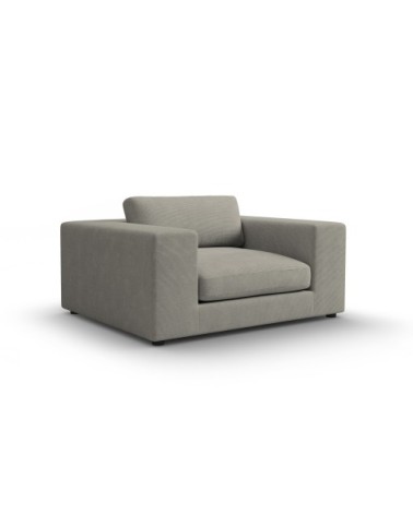 Fauteuil 1 place XL en tissu structuré gris clair