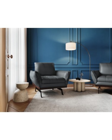 Fauteuil 1 place en cuir cuir gris