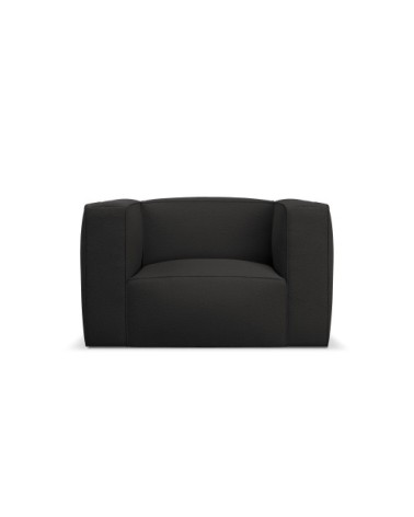 Fauteuil 1 place XL en tissu structuré noir