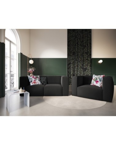 Fauteuil 1 place XL en tissu structuré noir