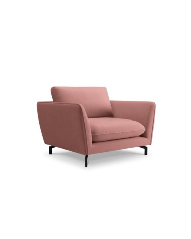 Fauteuil 1 place XL en velours rose