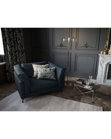 Fauteuil 1 place XL en cuir cuir bleu