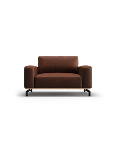 Fauteuil 1 place XL en cuir cuir cognac